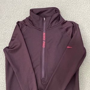 Maroon long sleeve Nike top
